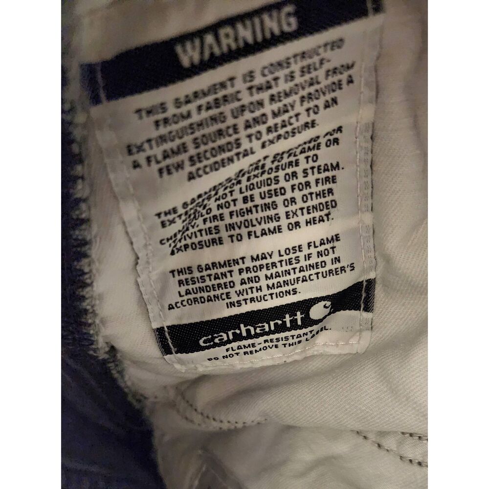 Carhartt FR Flame Resistant Canvas Utility Pants mens size 35x34 cargo pocket - Picture 11 of 11